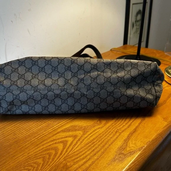 324. Gucci Black & Gray Coated Canvas Tote - Picture 4 of 15